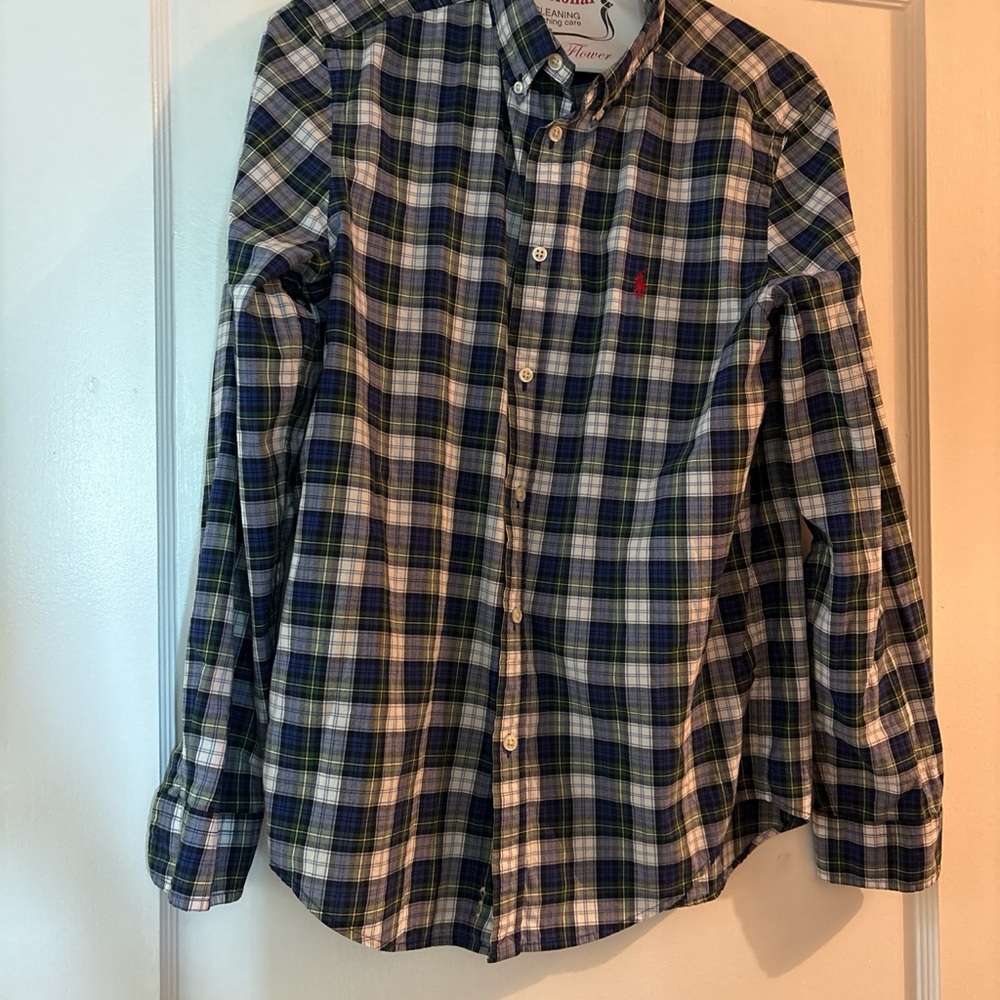 Ralph Lauren Blue and Green Plaid Shirt